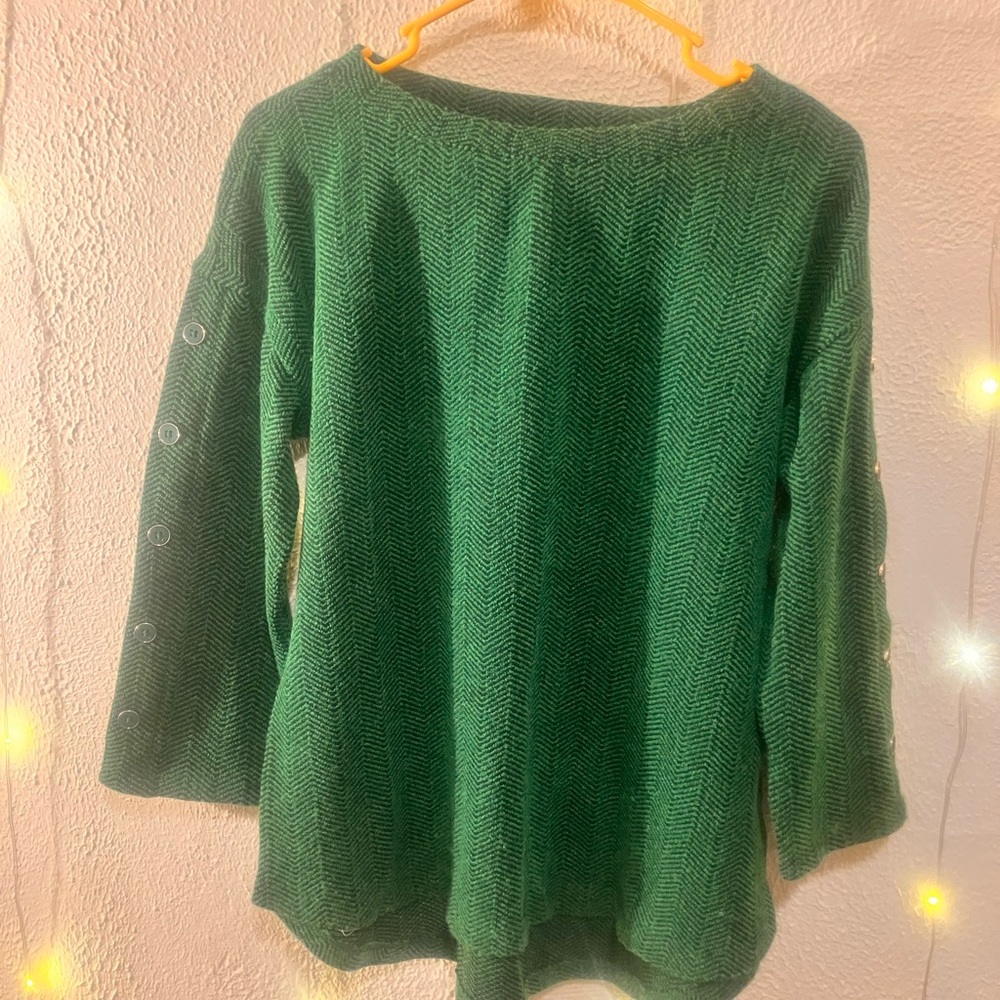 Green hi-lo Women's Sweater
